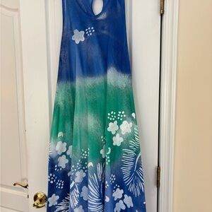 Women’s Blue and Green Floral Dress